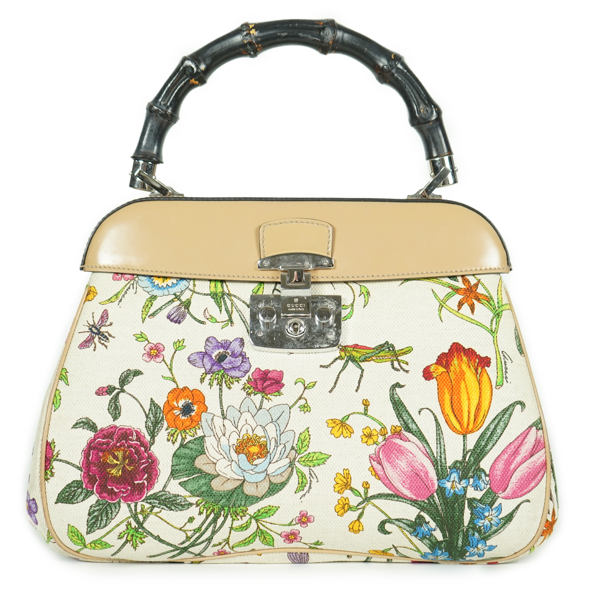 A Gucci Chelsea edition Flora Lady Lock handbag, width 30cm, overall height 33cm, depth 12cm, Please note this lot attracts an additional import tax of 20% on the hammer price